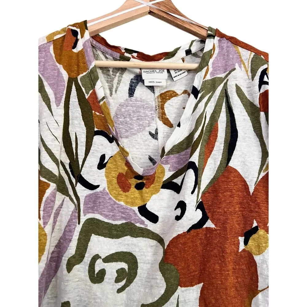 Rachel Zoe 100% Linen Floral Top - Summer Style 3XL - Picture 2 of 4